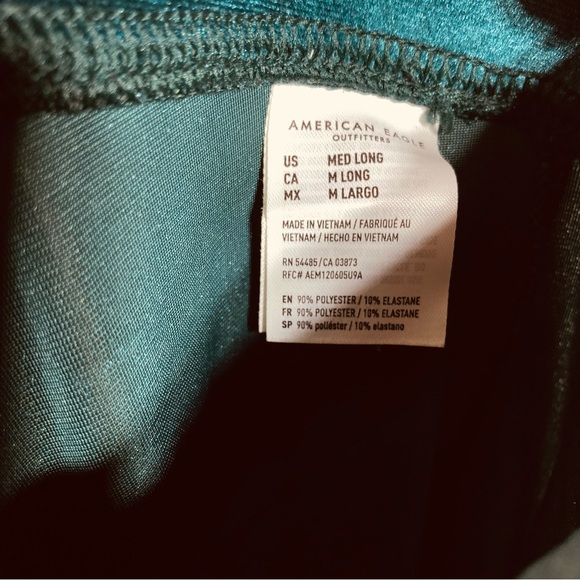 American Eagle Green Velvet Flare Leggings - Picture 9 of 9